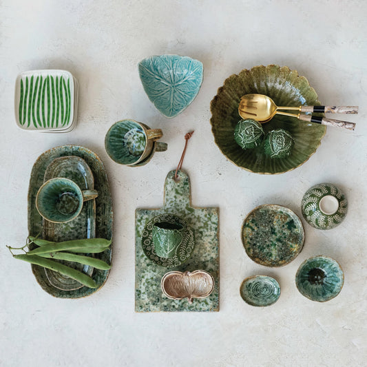 Plato de cerámica, esmalte craquelado