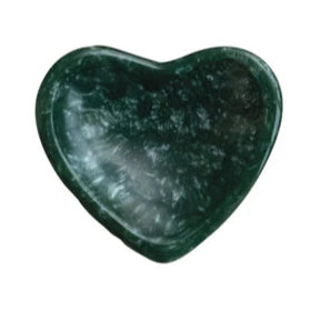 GREEN RESIN HEART SHAPE DISH