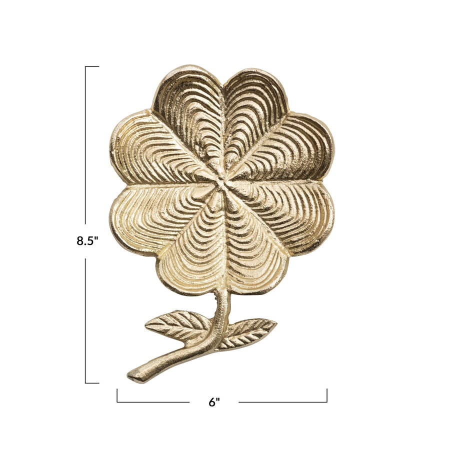 Cast Aluminum Flower Shaped Dish, Gold Finish / Plato en forma de flor