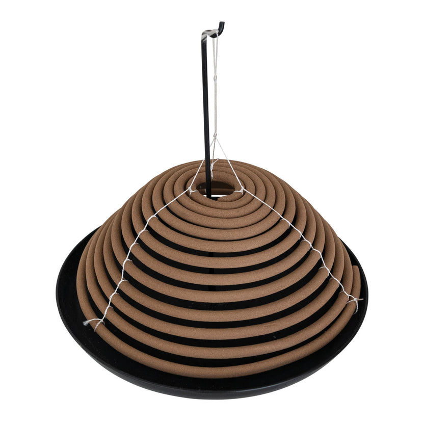 2 Piece Outdoor Hanging Incense Coils with Stand, Set of 3 in Box / Espirales de incienso
