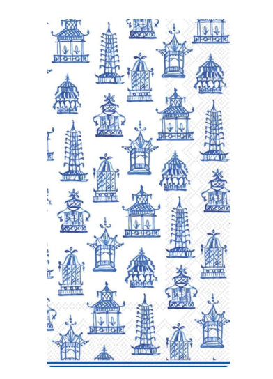 Servilletas de papel, 16 unidades, tamaño invitado, azul pagoda azul