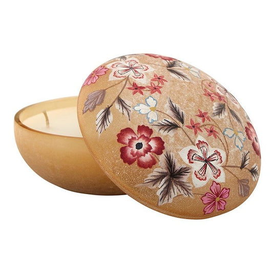 Hand Painted Floral Jar Candle