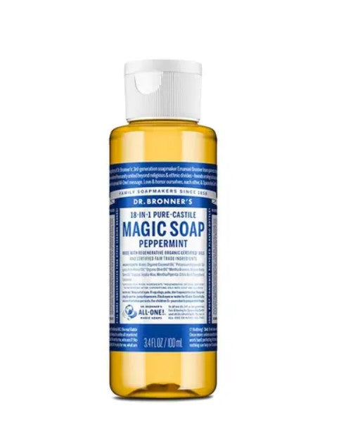 Dr. Bronner's 18-in-1 Pure Castile Peppermint Magic Soap 3.4 fl. oz.
