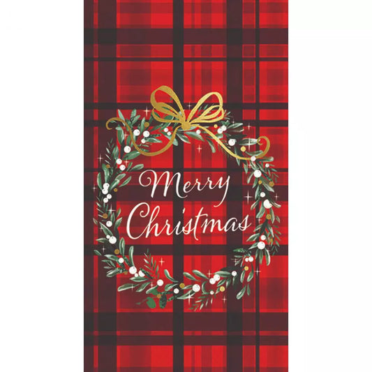 Guest towel- Toallas de invitados 33x40 cm - Cuadros navideños rojos