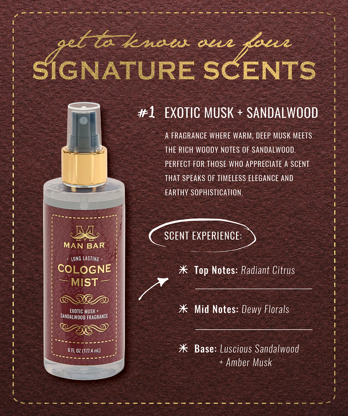 MAN BAR® Cologne Mist Exotic Musk & Sandalwood