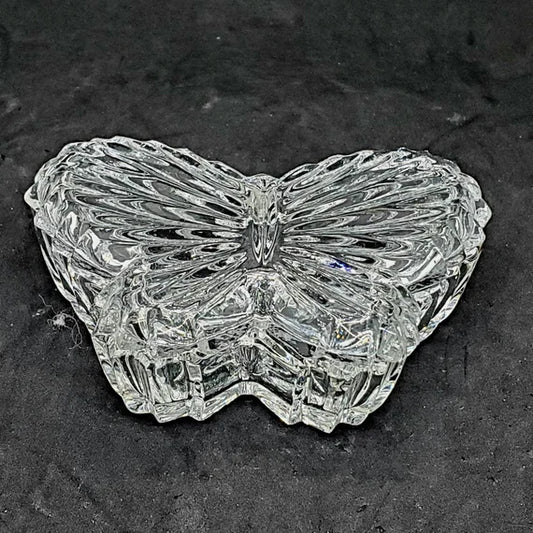 Joyero vintage de cristal con forma de mariposa