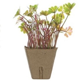 4-3/4"H FAUX PLANT IN PAPER / Planta artificial en maceta de papel