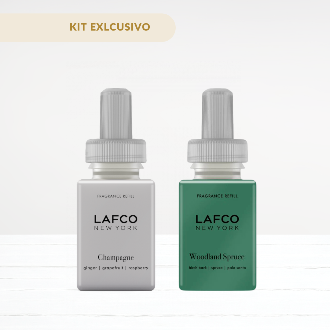 Champagne + Woodland Spruce Smart Diffuser (kit exclusivo) Pura home refill