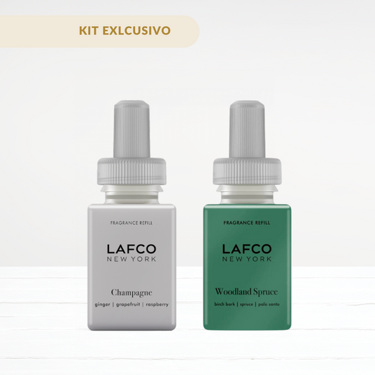 Champagne +  Woodland Spruce Smart Diffuser  (kit exclusivo) Pura home refill