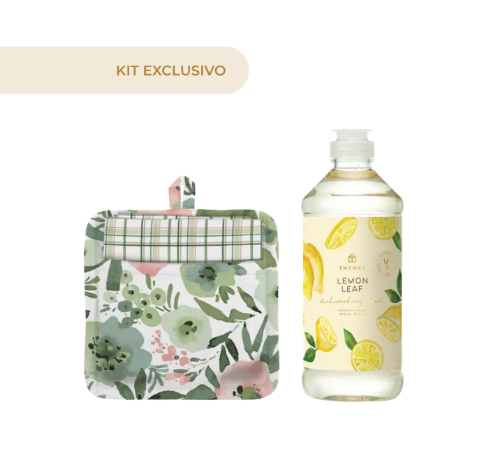 Kit Exclusivo Lemon Dishwashing Liquid + Potholder With Towel