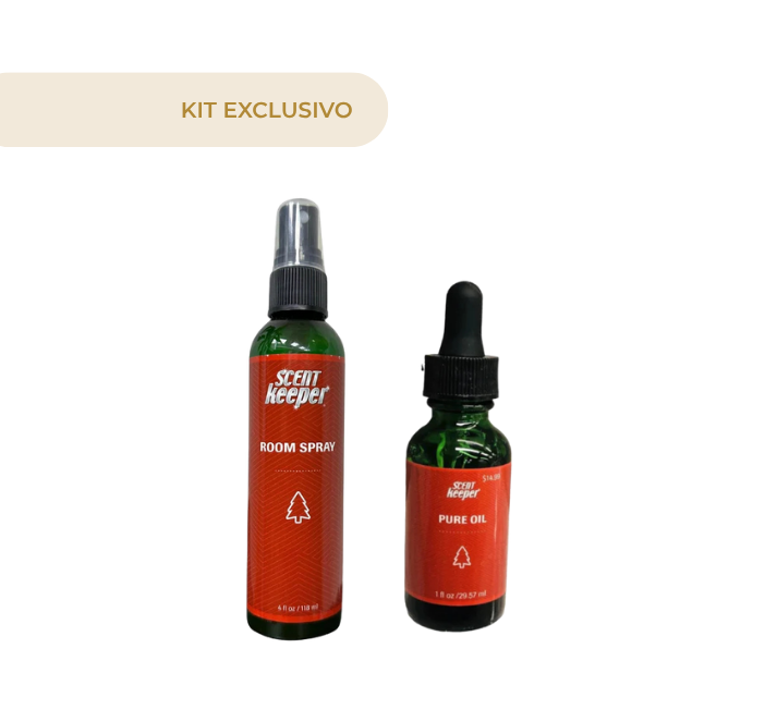 Kit Exclusivo Pine Cone Spray 4 oz + Scentkeeper Potpourri Aceite Puro Pino. 1 fl oz.