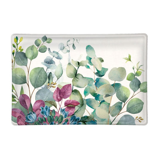Eucalyptus & Mint Rectangular Glass Soap Dish