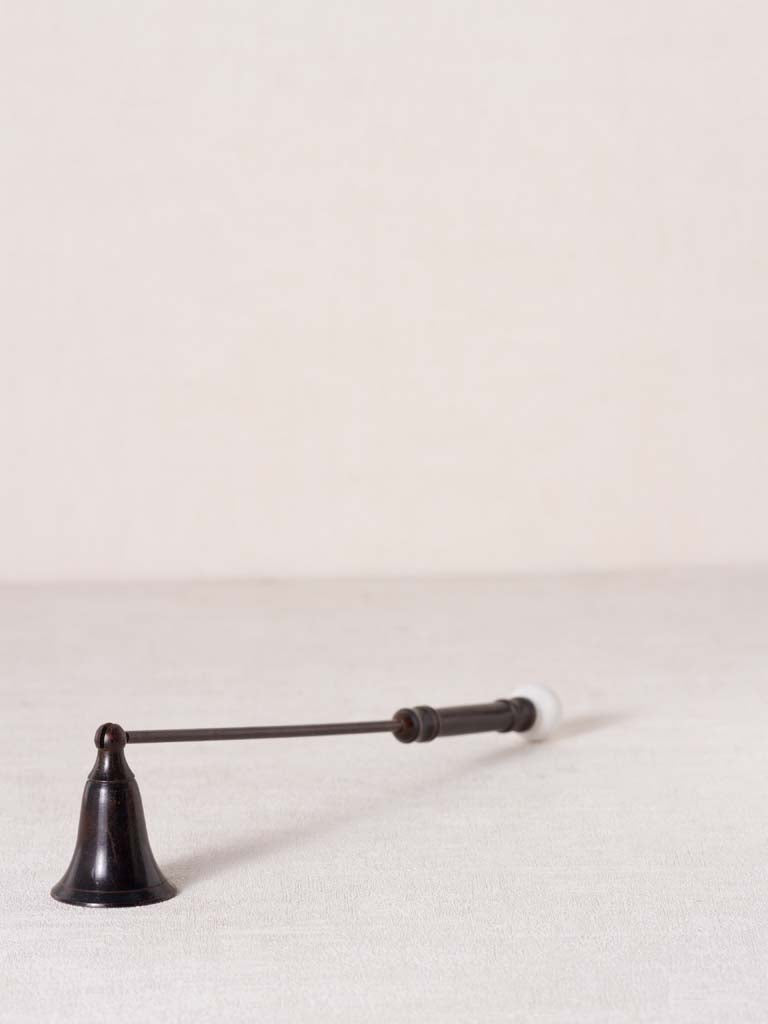 CANDLE SNUFFER WITH PORCELAIN