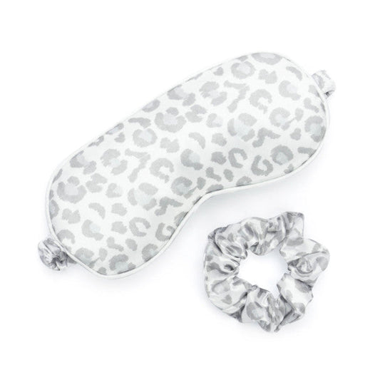 Silky Satin Eye Mask & Scrunchie Set in Cat Nap Print Regular pric