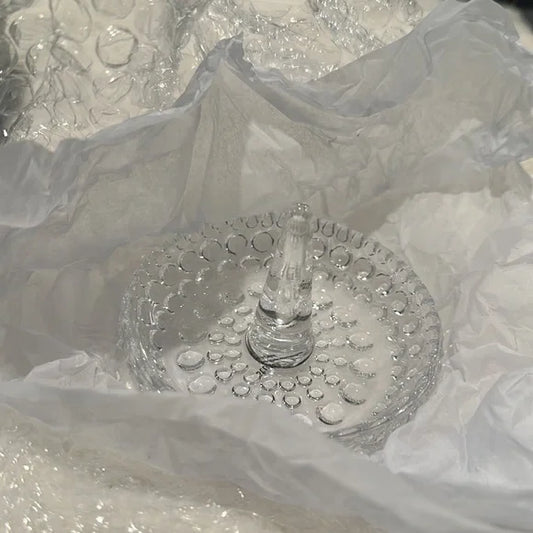 Ring Holder W/Round Base /  Porta Anillos de Cristal