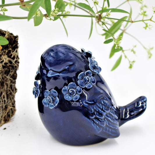Ceramic Bird Navy - Pájaro de Cerámica