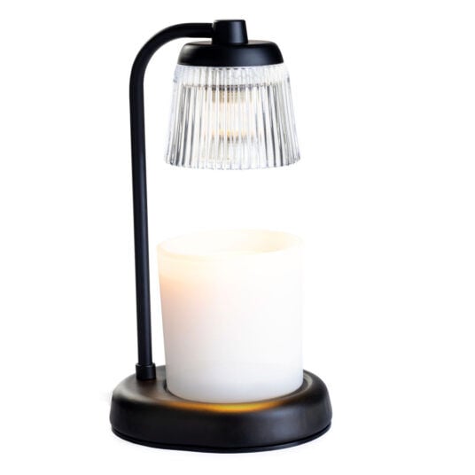 Fluted Glass Black Candle Warmer Lamp - Lámpara Calentadora de Velas