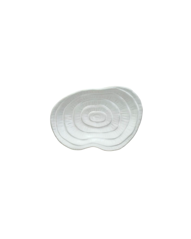 6"LX4-1/4"W STONWARE SOAP DISH,CREAM / Plato de cerámica blanco