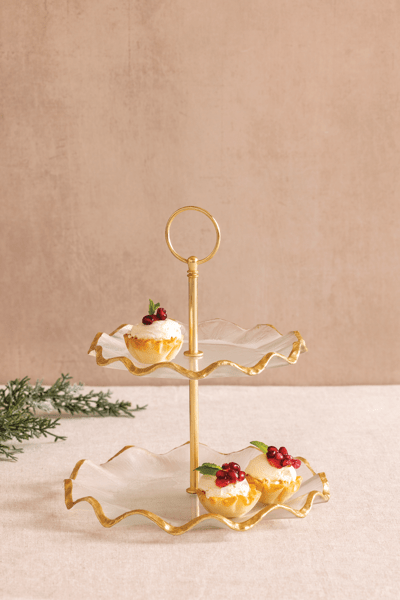 Gold Glass Tiered Server - Servidor Escalonado de Cristal Dorado