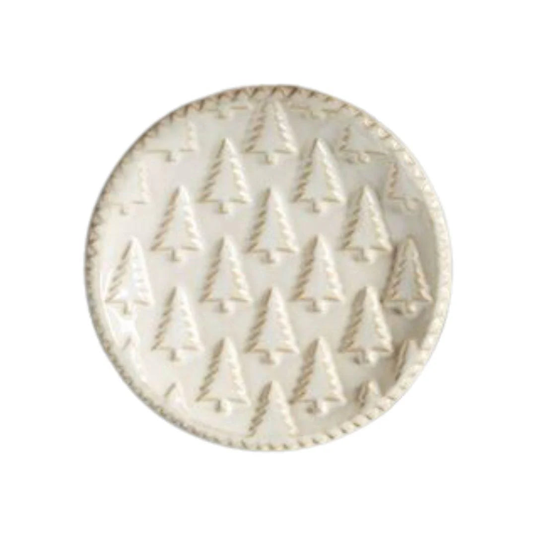 White Christmas Tidbit Plates