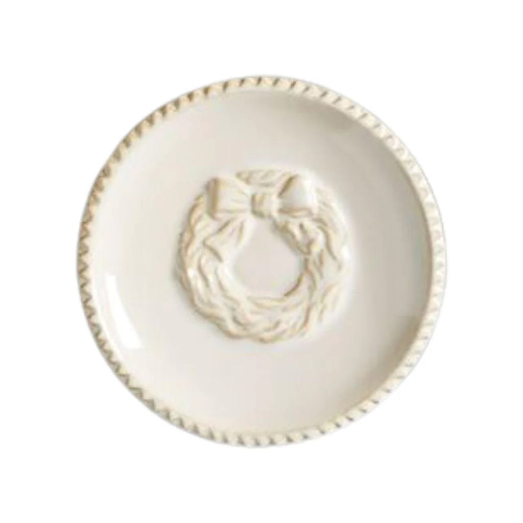 White Christmas Tidbit Plates