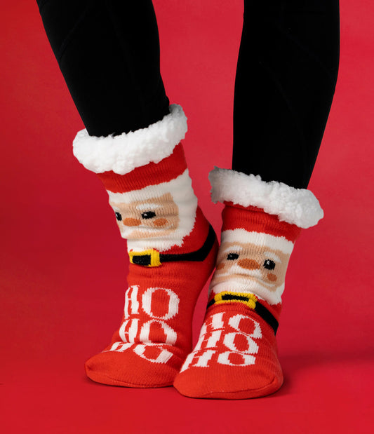 Two Left Feet Holiday HO HO HO Slipper Socks - Medias/Calcetines