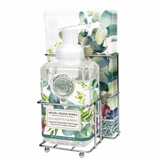 Eucalyptus & Mint Foaming Hand Soap Napkin Set| Michel Design Works