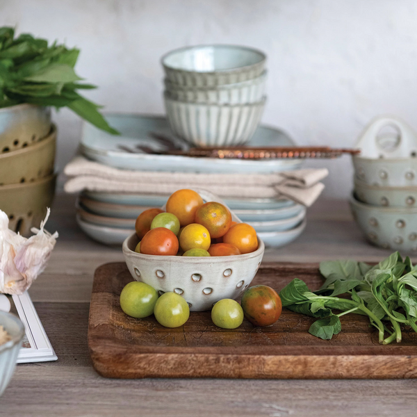 Bandeja de madera de mango con botánicos grabados con láser