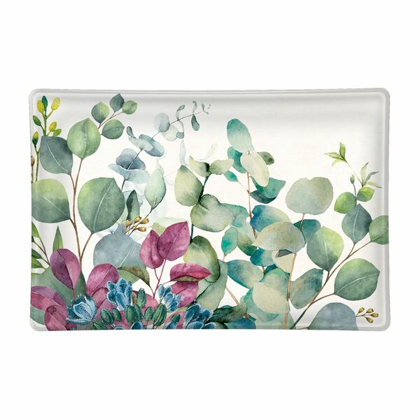 Eucalyptus & Mint Rectangular Glass Soap Dish | Michel Design Works | Michel Design Works