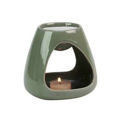 Shiny Celadon Green Bridge Design Wax Melt Tealight Burner