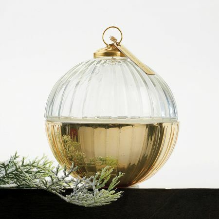 Etched Glass Ornament Ball Candle