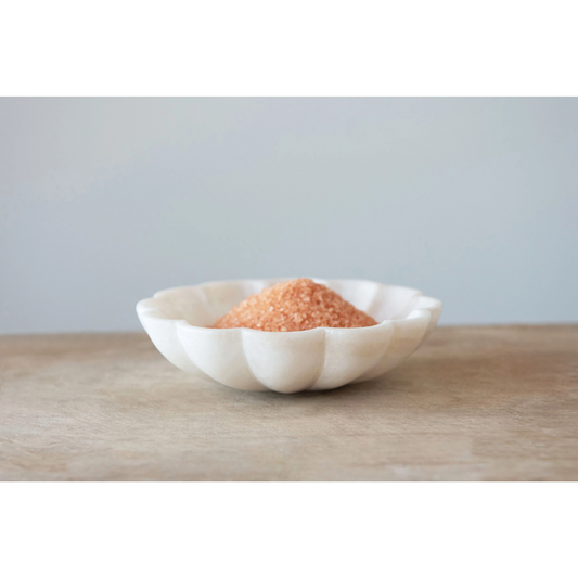 6" RND X 1 1/2"H FLOWER MARBLE