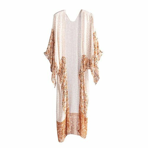 Mirtha Blush Floral Floral Print Kimono Cover-Up