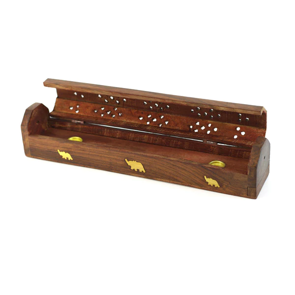 Spa - Wood Incense Box Warmer - Elephant + Incienso de Vainilla (Kit Exclusivo)