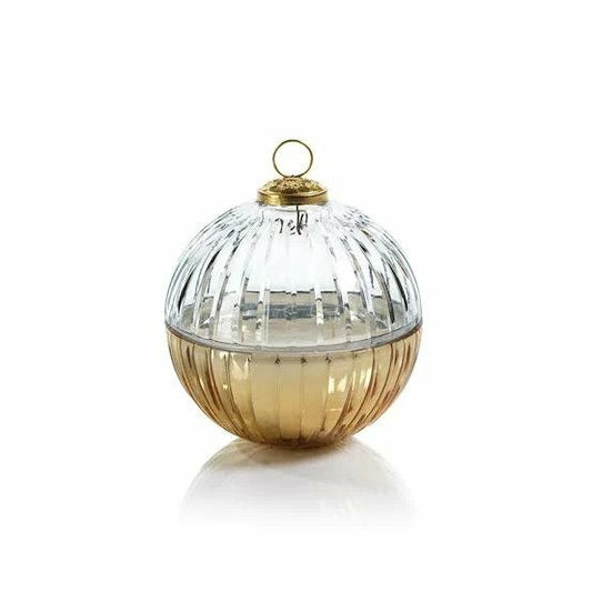 Etched Glass Ornament Ball Candle Small