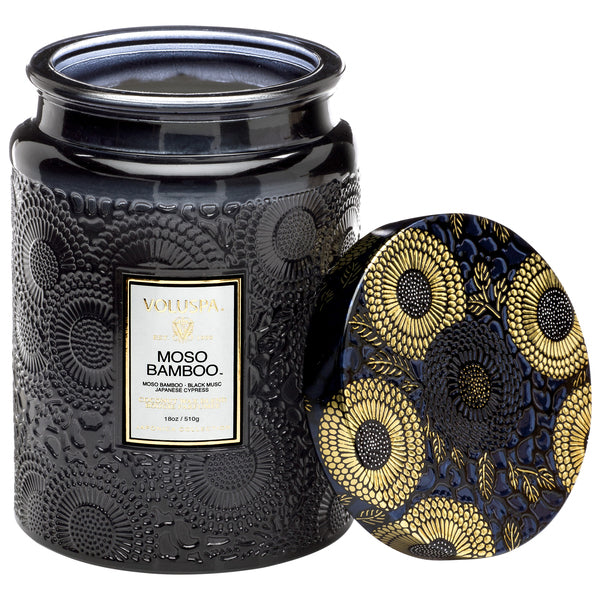 Moso Bamboo Large glass candle