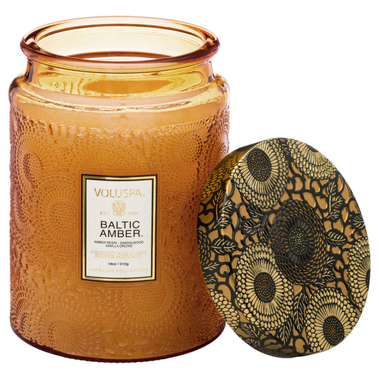 Baltic Amber Large glass candle 18 OZ