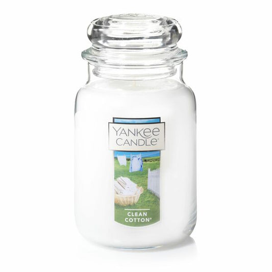 Clear Cotton Large Jar Candle
