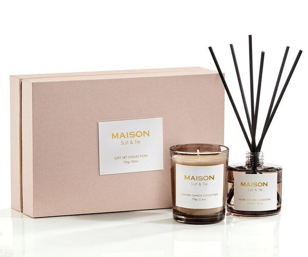 Suit & Tie Scented Candle & Diffuser Gift Set