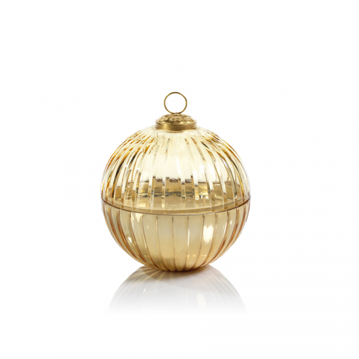 Etched Glass Ornament Ball Candle Medium