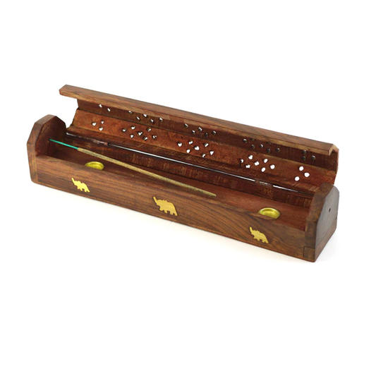 Spa - Wood Incense Box Warmer - Elephant + Incienso de Vainilla (Kit Exclusivo)