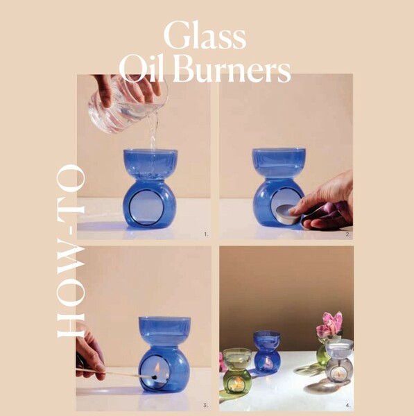 Quemador De Aceite De Vidrio Negro + Frasier Fir Oil - Kit Exclusivo