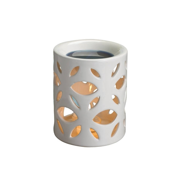 Shiny Openwork White Porcelain Tealight Wax Melt Burner
