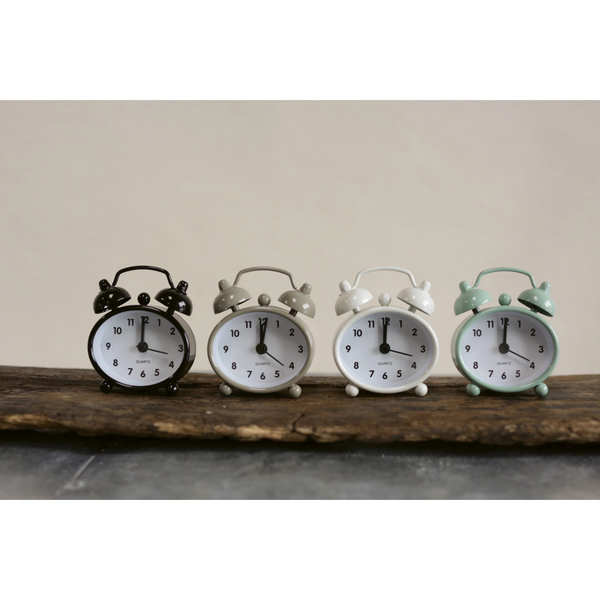 Reloj despertador de metal 4 colores - Creative Co-Op