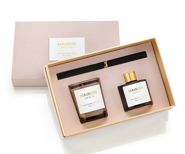 Suit & Tie Scented Candle & Diffuser Gift Set