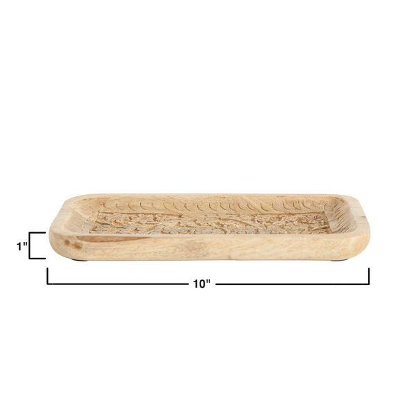 Tabla de Mango tallado a mano - Creative Co-Op