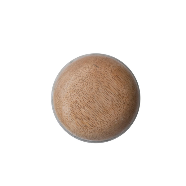 Cofre de mármol con tapa de madera de mango - Creative Co-Op