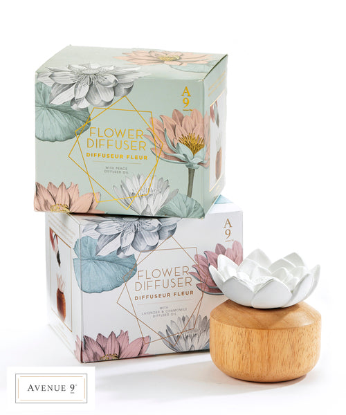 Lotus Diffuser w/Fragrance Oil, 2 Asst.