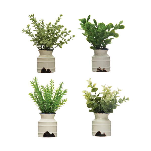 Planta de Imitación en Maceta Ceramica