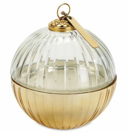 Etched Glass Ornament Ball Candle